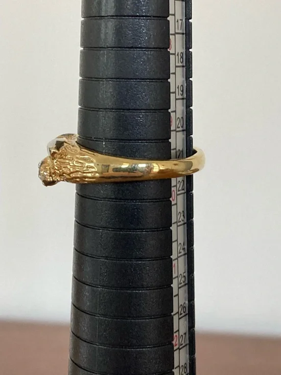 Gold and silver tone branch thorns rhinestone statement costume cocktail ring - Picture 12 of 13